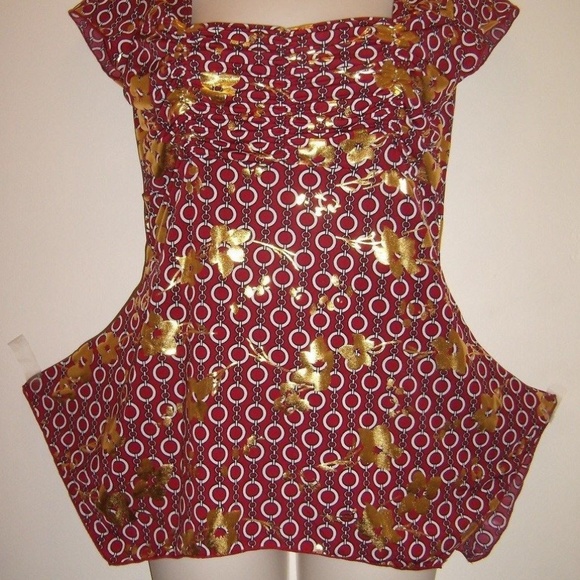 Sexy Maroon Gold Unique Beautifully Designed Top - Picture 3 of 4